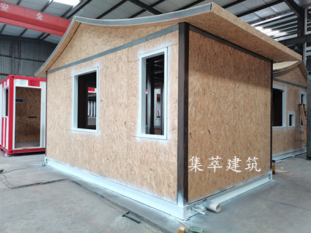 富阳钢结构仿古轻钢龙骨传达室装修中